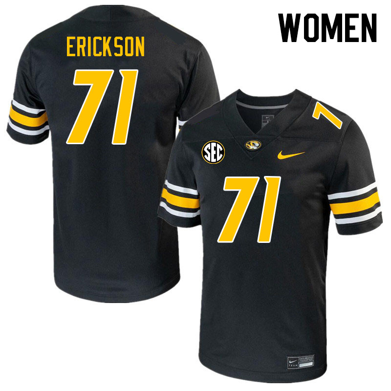 Women #71 Valen Erickson Missouri Tigers College 2023 Football Stitched Jerseys Sale-Black